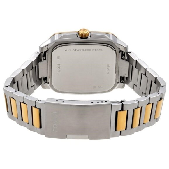 NWT Authentic Fossil Crosby Quartz Black Dial Two-Tone Men's Watch - Picture 3 of 3